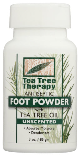 Tea Tree Therapy, Antiseptic Foot Powder Unscented, 3 Oz