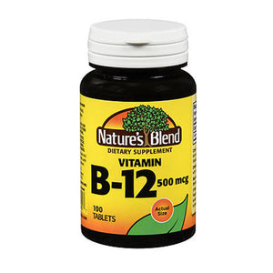 Nature's Blend, Nature's Blend Vitamin B12 Tablets, 500 mg, 100 Tabs