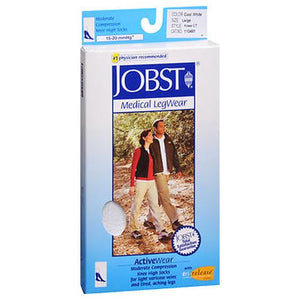 Jobst, Jobst ActiveWear Knee High Socks Moderate Compression Closed Toe Cool White Large, 1 Each