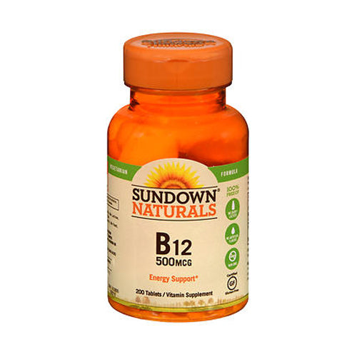 Sundown Naturals, Sundown Naturals B12 Tablets, 500 mcg, 200 Tabs