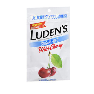 Ludens, Luden's Throat Drops Sugar Free Wild Cherry, 25 Each