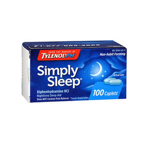 Simply Sleep, Simply Sleep Nighttime Sleep Aid Caplets, 100 Tabs