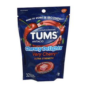 Nicorette, Tums Chewy Delights Ultra Strength Soft Chews Very Cherry, 32 Each