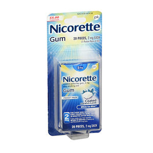 Nicorette, Nicorette Nicotine Polacrilex Gum White Ice Mint, 2 mg, 20 Each