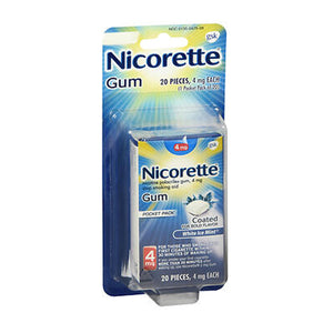 Nicorette, Nicorette Nicotine Polacrilex Gum White Ice Mint, 4mg, 20 Each
