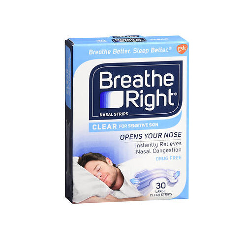 The Honest Company, Breathe Right Nasal Strips Clear for Sensitive Skin Large, 30 Each