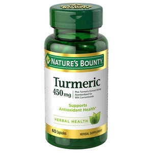 Nature's Bounty, Nature's Bounty Turmeric Capsules, 450 mg, 60 Caps