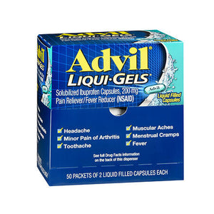 Advil, Advil Ibuprofen Liqui-Gels, 200 mg, 50 packets of 2 liquid filled caps