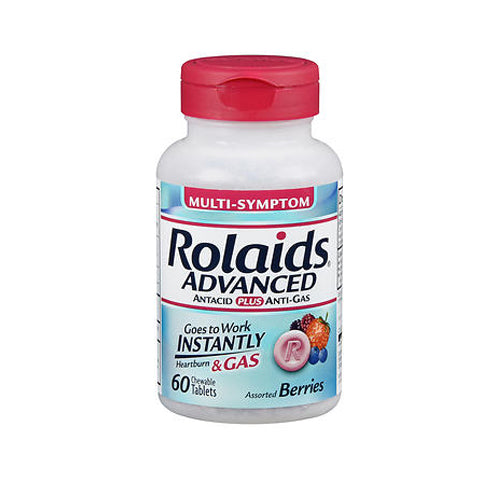 Rolaids, Rolaids Advanced Antacid plus Anti-Gas, 60 Tabs