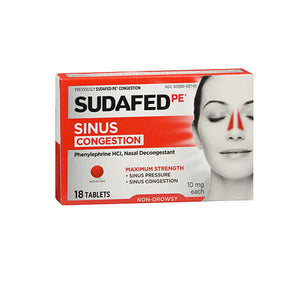 Sudafed Pe, Sudafed PE Congestion Tablets, 18 Tabs