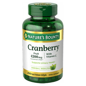 Nature's Bounty, Nature's Bounty Cranberry 4200 mg With Vitamin C Herbal Supplement Softgels, 250 Softgels