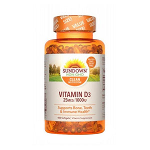 Sundown Naturals, Sundown Naturals Vitamin D3 Softgels, 1000 IU, 400 Caps