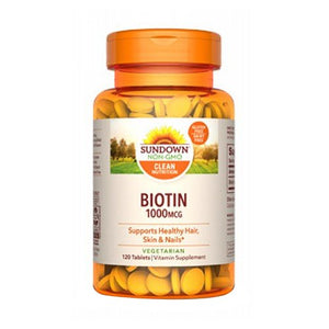 Sundown Naturals, Sundown Naturals Biotin Tablets, 1000 mcg, 120 Tablets