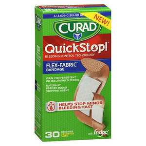 Curad, Curad Quickstop! Flex-Fabric Bandages Assorted Sizes, 30 Each