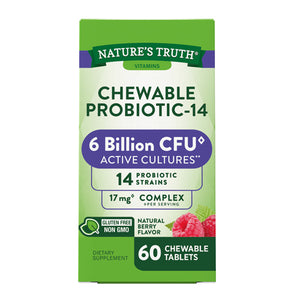 Nature's Truth, Nature's Truth Chewable Probiotic-14 Tablets Natural Berry Flavor, 60 Tabs