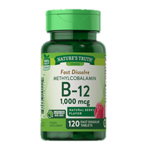 Nature's Truth, Nature's Truth B-12 Fast Dissolve Tabs Natural Berry Flavor, 1000 mcg, 120 Tabs