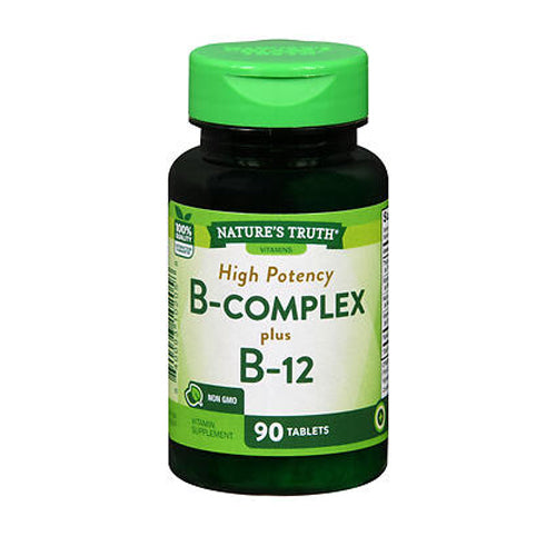 Nature's Truth, Nature's Truth High Potency B-Complex plus B-12 Tablets, 90 Tabs