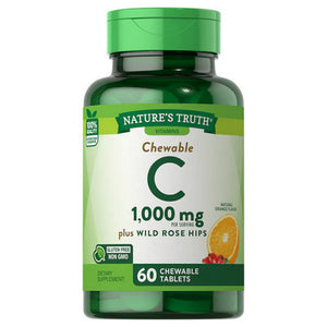 Nature's Truth, Nature's Truth Chewable C Plus Wild Rose Hips Tablets Natural Orange Flavor, 1000 Mg, 60 Tabs