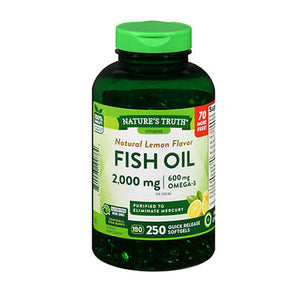 Nature's Truth, Nature's Truth Fish Oil Quick Release Softgels Natural Lemon Flavor, 2000 Mg, 250 Caps