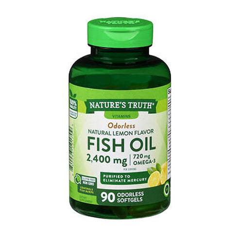 Nature's Truth, Nature's Truth Odorless Fish Oil Omega-3 Softgels, 2400 Mg, 90 Caps