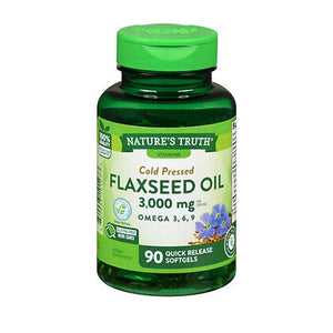 Nature's Truth, Nature's Truth Cold Pressed Flaxseed Oil Omega 3, 6 & 9 Quick Release Softgels, 3000 Mg, 90 Caps