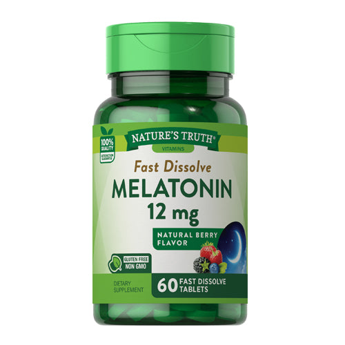 Nature's Truth, Nature'S Truth Melatonin Fast Dissolve Tabs Natural Berry Flavor, 12 Mg, 60 Tabs
