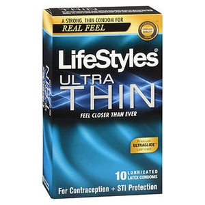 Lifestyles, Lifestyles Ultra Thin Lubricated Latex Condoms, 10 Each