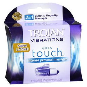Trojan Vibrations 2 in 1 Bullet & Fingertip Ultra Touch Intense Personal Massager 1 Each by Trojan