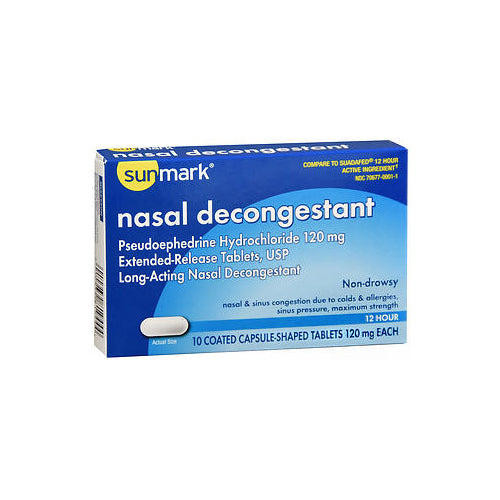 Sunmark, Sunmark Nasal Decongestant, 10 Caps