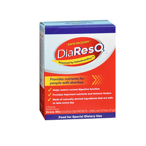 DiaResQ, Diaresq Rapid Recovery Diarrhea Relief Food Drink Mix Packets Vanilla Flavor, 3 Each