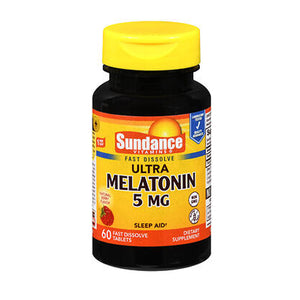 Sundance, Sundance Ultra Melatonin Fast Dissolve Tablets Natural Berry Flavor, 5 mg, 60 Tabs