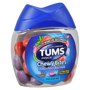Tums, Tums Extra Strength Antacid Chewy Bites Assorted Berries, 32 Each