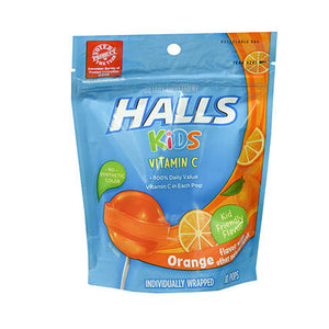 Halls, Halls Kids Vitamin C Pops Orange, 10 Each