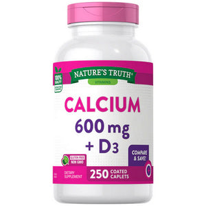 Nature's Truth, Nature'S Truth Calcium + D3 Caplets, 600 Mg, 250 Tabs