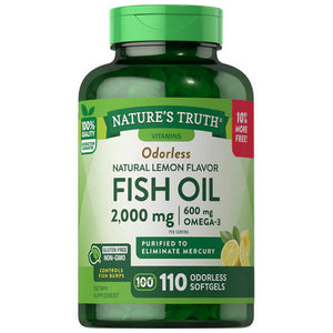 Nature's Truth, Nature'S Truth Vitamins Odorless Fish Oil Softgels Lemon Flavor, 2000 Mg, 110 Caps