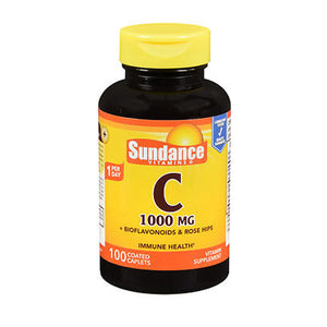 Sundance, Sundance Vitamin C + Bioflavonoids & Rose Hips Coated Caplets, 1000 mcg, 100 Tabs