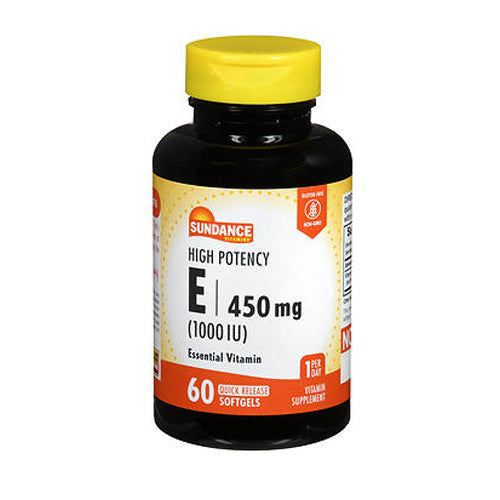 Sundance, Sundance Vitamins High Potency E Vitamin Quick Release Softgels, 1000 IU, 60 Caps