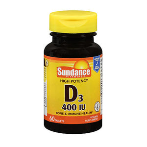 Sundance, Sundance Vitamins High Potency D3 Vitamin Tablets, 400 IU, 60 Tabs