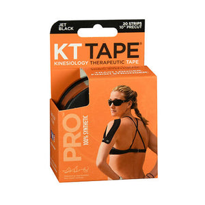 KT Tape, Kt Tape Kinesiology Therapeutic Tape Pro Strips Jet Black, 20 Each