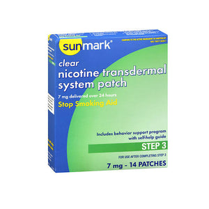 Sunmark, Sunmark Clear Nicotine Transdermal System Patches Step 3, 7 mg, Count of 14
