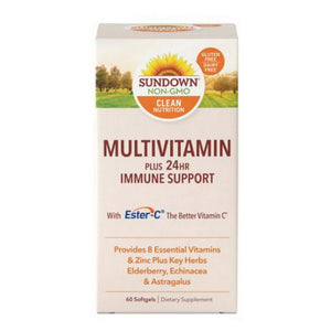 Sundown Naturals, Sundown Naturals Multi + Daily Immune Support Softgels, 60 Caps