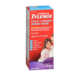 Tylenol, Tylenol Children's Cold + Cough + Runny Nose Oral Suspension Grape, 4 Oz
