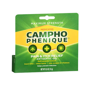 Campho-Phenique, Campho-Phenique Pain & Itch Relief Antiseptic Gel Original Formula, 0.5 Oz