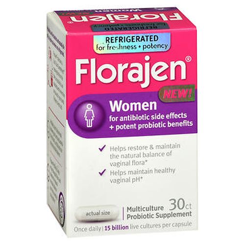 Florajen, Women Multiculture Probiotic Supplement Capsules, 30 Caps