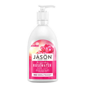 Jason Natural Products, Satin Soap Glycerine-Rose w/Pump, 16 Oz