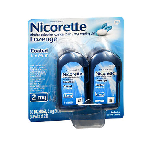 Nicorette, Nicorette Nicotine Polacrilex Lozenges  Mint, 2mg, 80 Each