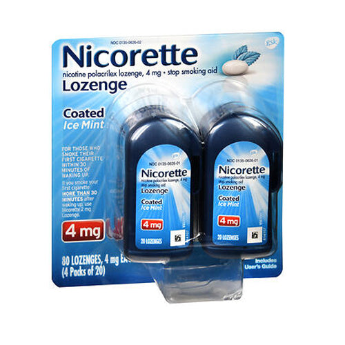Nicorette, Nicorette Nicotine Polacrilex Lozenges  Mint, 4mg, 80 Each