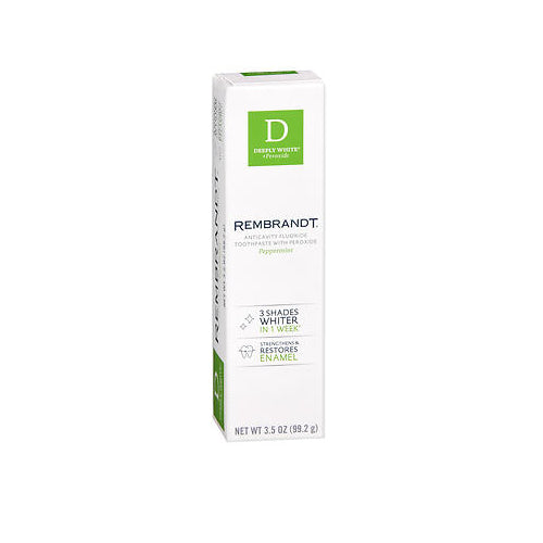 Rembrandt, Rembrandt Anticavity Fluoride Toothpaste With Peroxide Peppermint Flavor, 3.5 Oz
