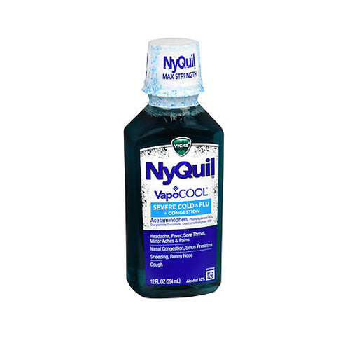 NyQuil, Nyquil Severe+ Vapocool Cold & Flu Liquid, 12 Oz