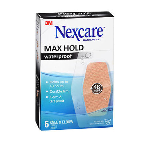Nexcare, Nexcare Max Hold Waterproof Bandages Knee & Elbow, 6 Each